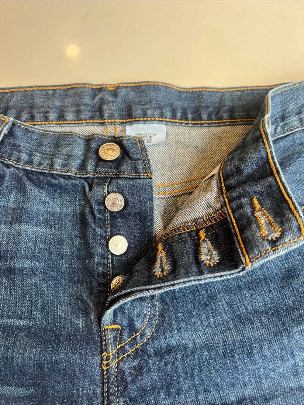 Levi's Dark Blue Denim Cutoff Shorts